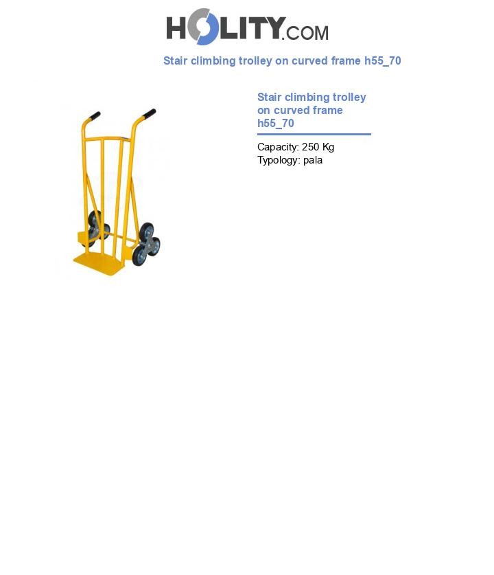 Stair climbing trolley on curved frame h55_70