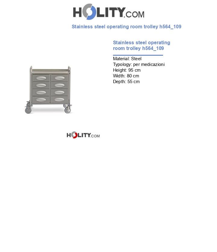 Stainless steel operating room trolley h564_109