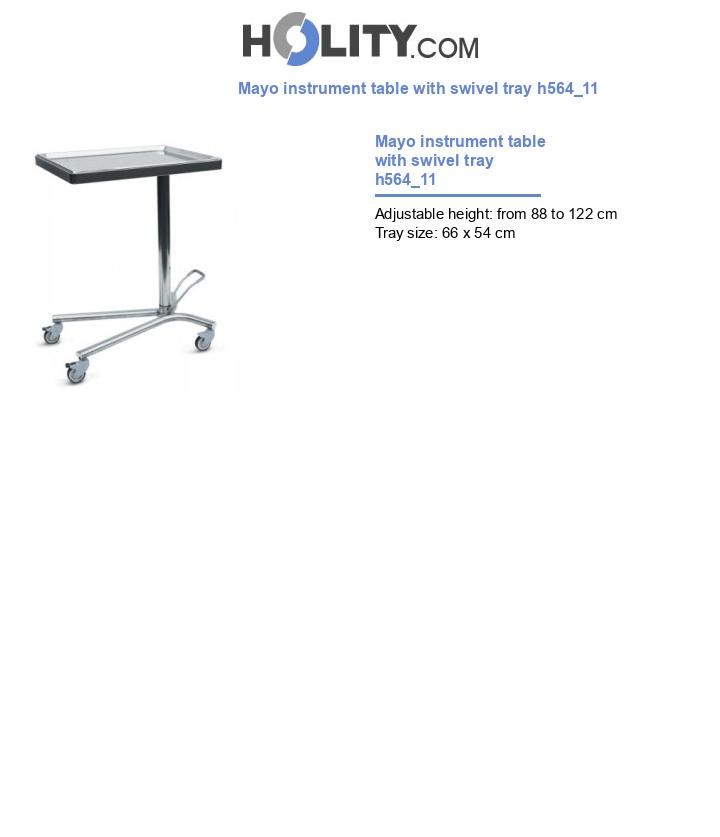Mayo instrument table with swivel tray h564_11