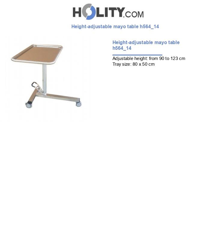 Height-adjustable mayo table h564_14