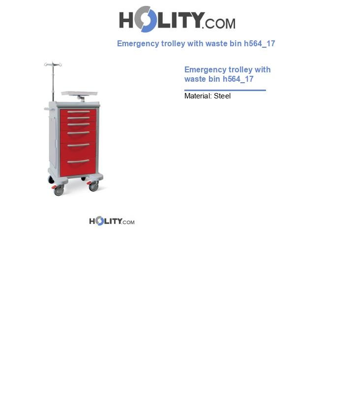 Emergency trolley with waste bin h564_17