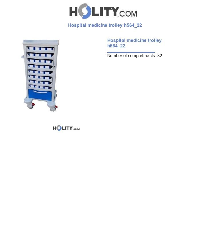 Hospital medicine trolley h564_22