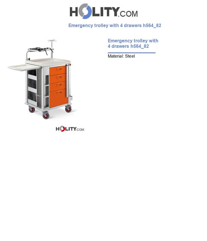 Emergency trolley with 4 drawers h564_82