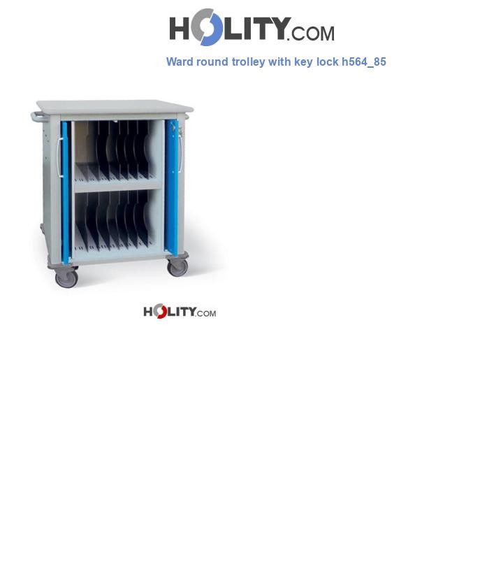 Ward round trolley with key lock h564_85