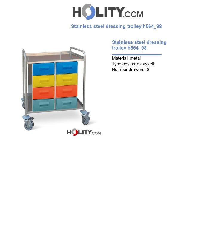 Stainless steel dressing trolley h564_98