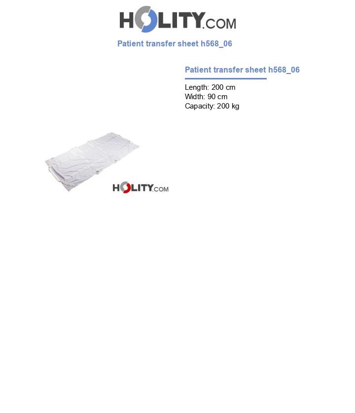 Patient transfer sheet h568_06