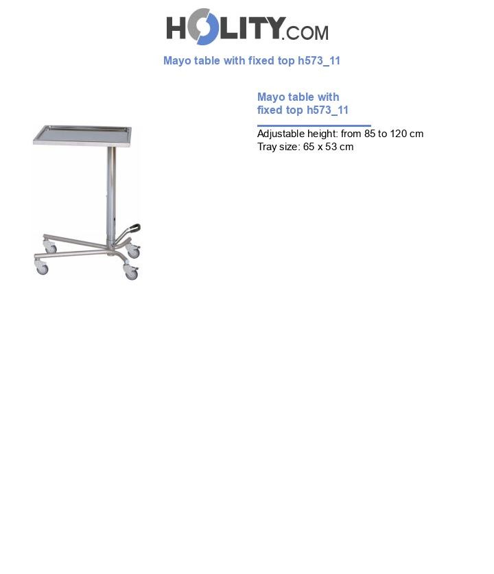 Mayo table with fixed top h573_11