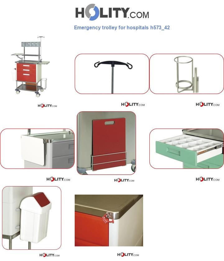 Emergency trolley for hospitals h573_42