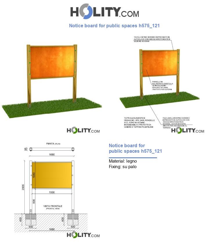 Notice board for public spaces h575_121