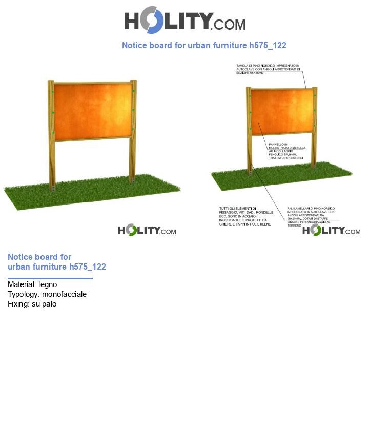 Notice board for urban furniture h575_122