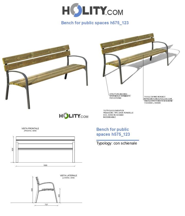 Bench for public spaces h575_123