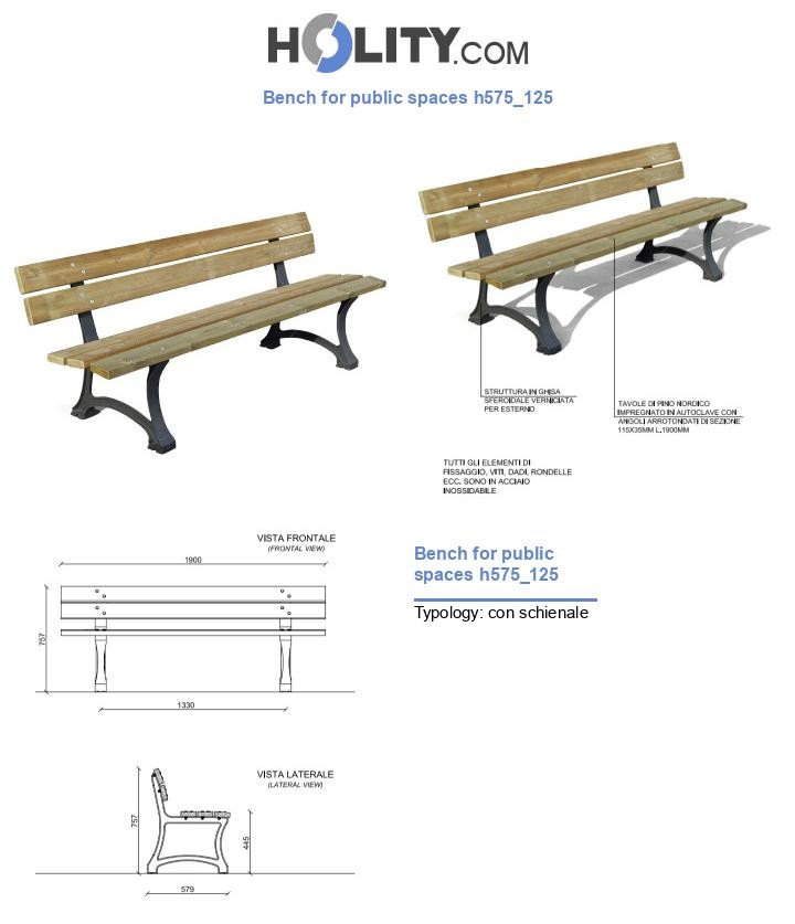 Bench for public spaces h575_125