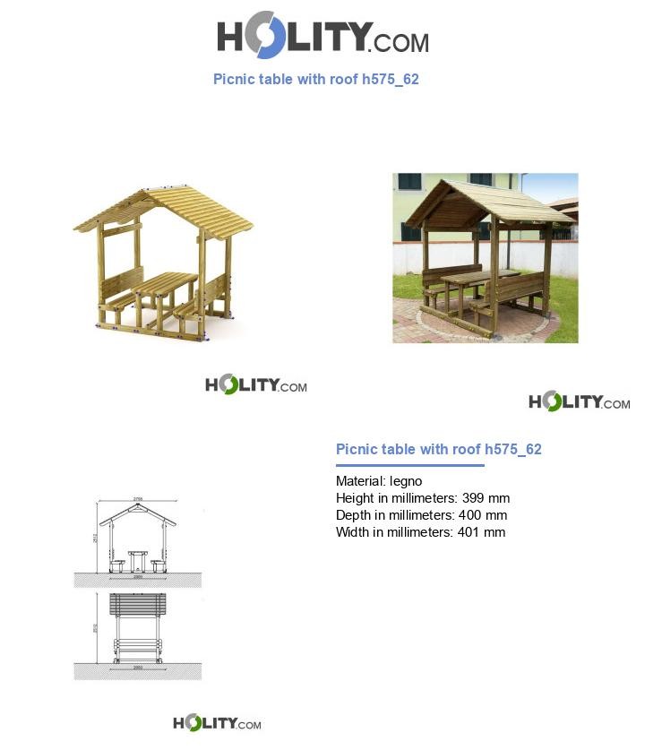 Picnic table with roof h575_62