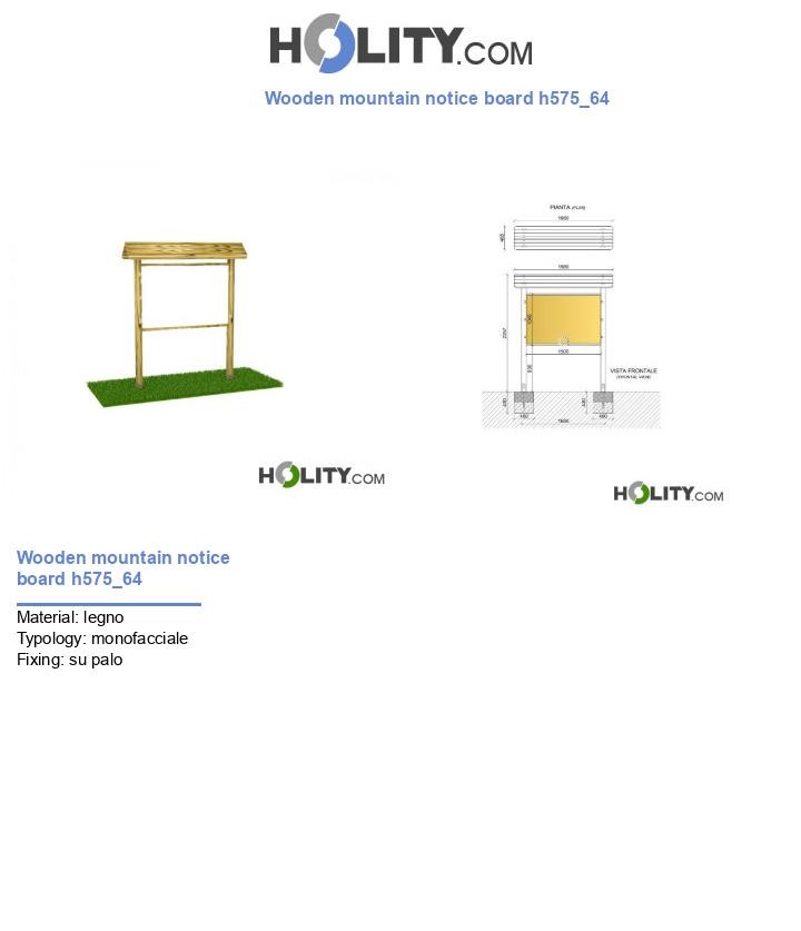 Wooden mountain notice board h575_64