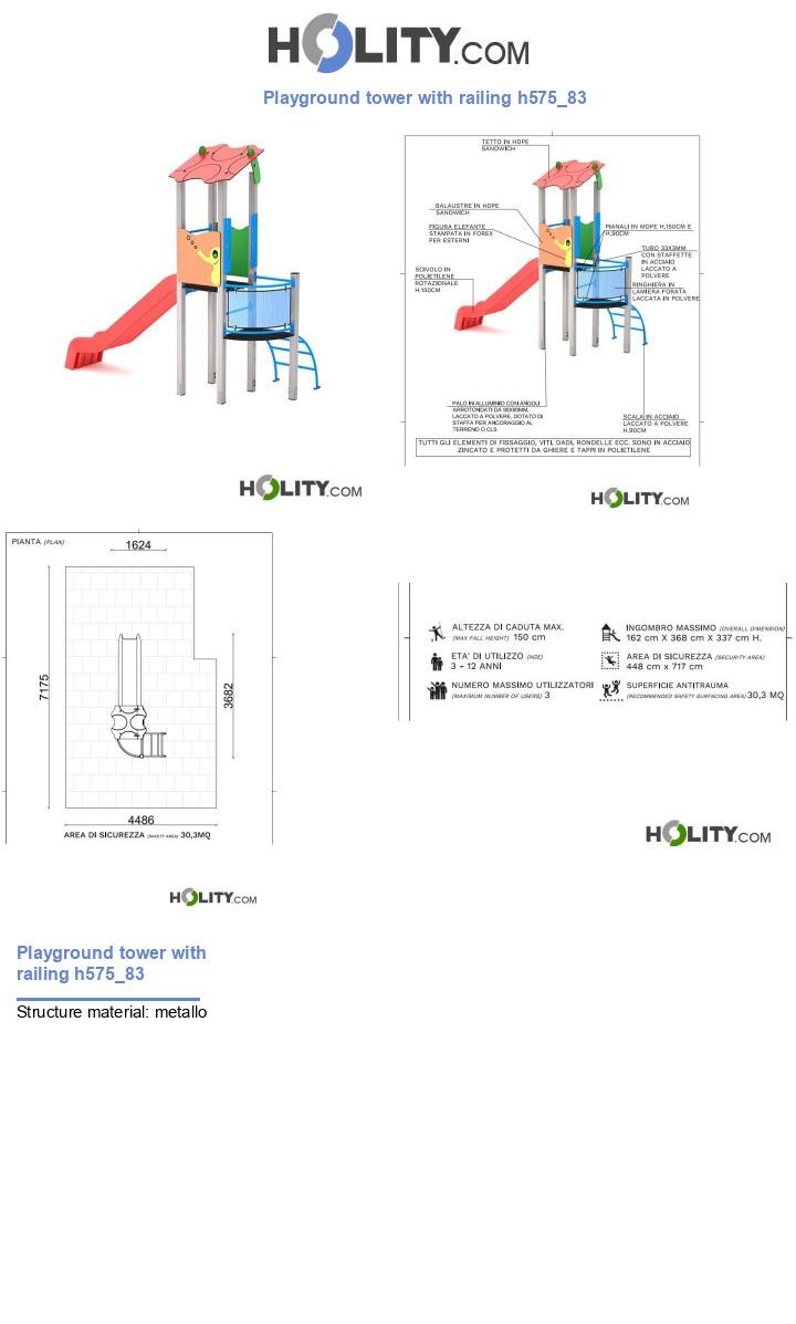 Playground tower with railing h575_83