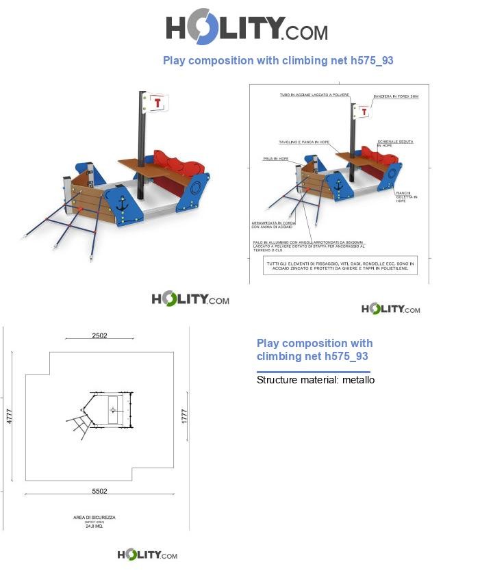 Play composition with climbing net h575_93