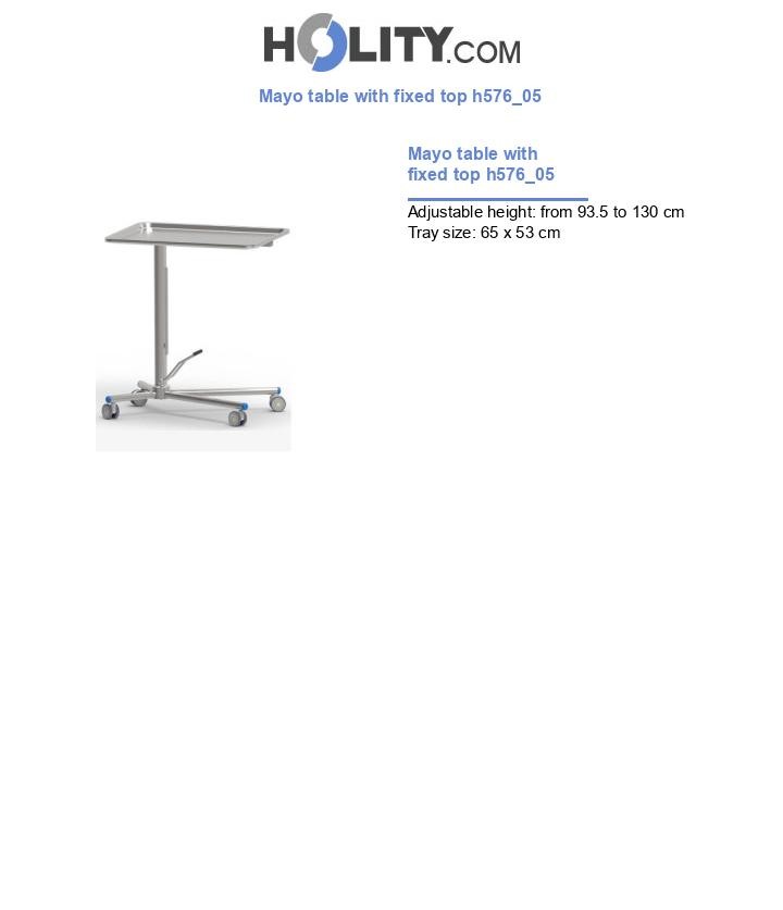 Mayo table with fixed top h576_05