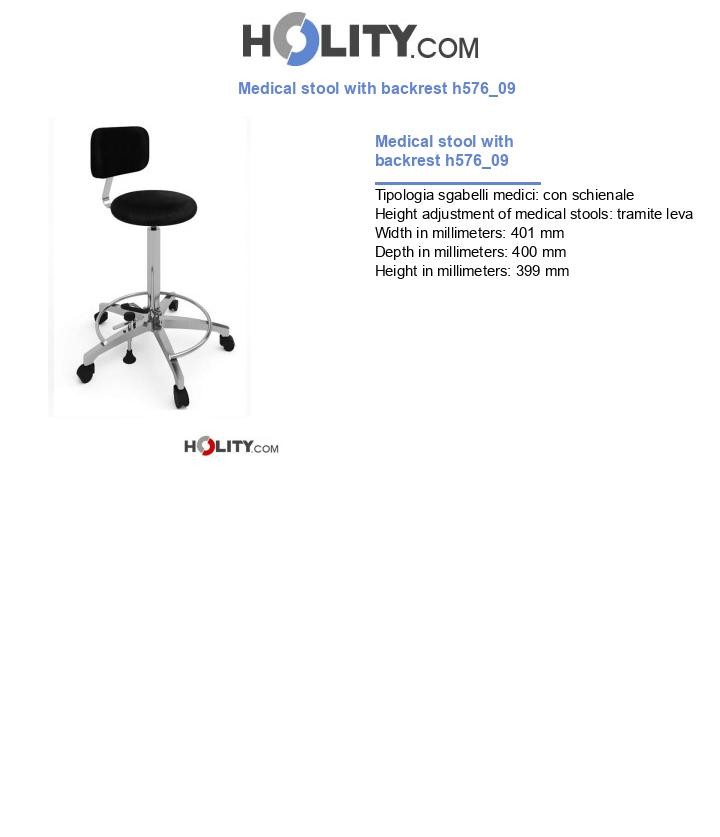 Medical stool with backrest h576_09