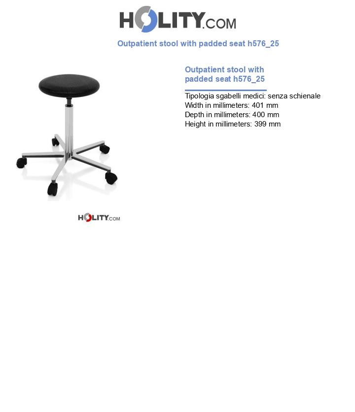 Outpatient stool with padded seat h576_25