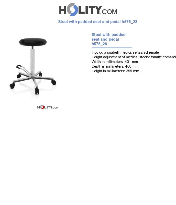 Stool with padded seat and pedal h576_28