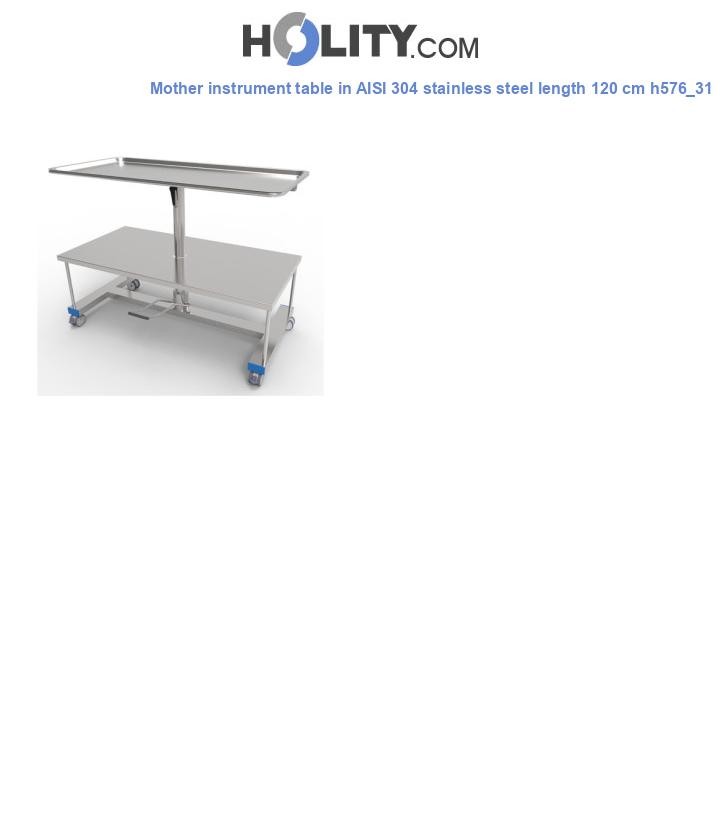 Mother instrument table in AISI 304 stainless steel length 120 cm h576_31