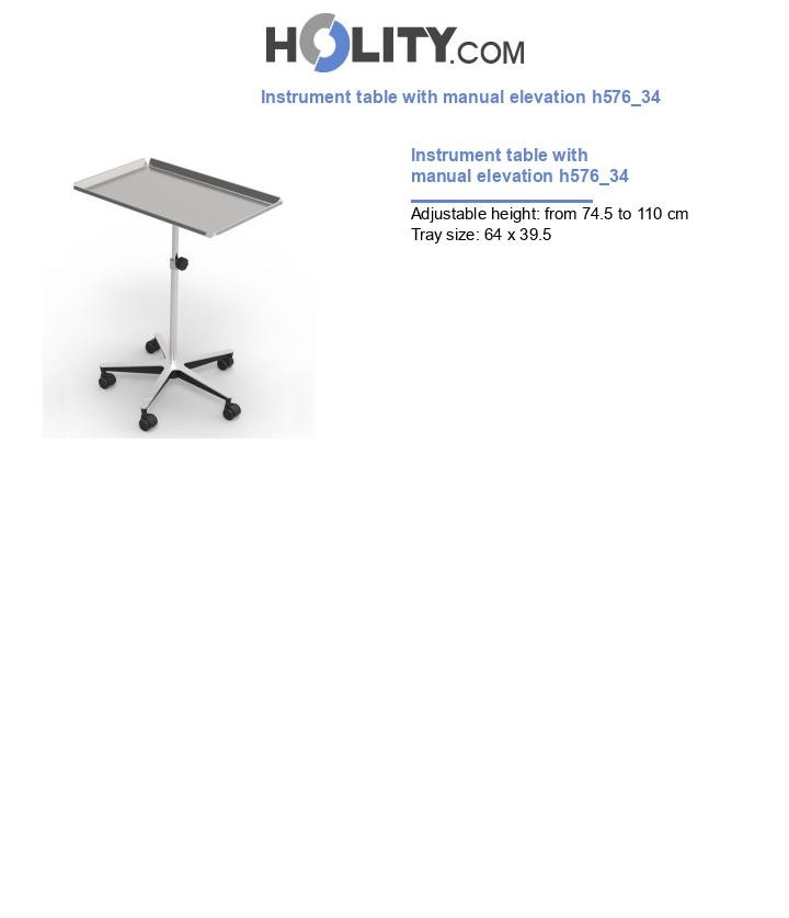 Instrument table with manual elevation h576_34