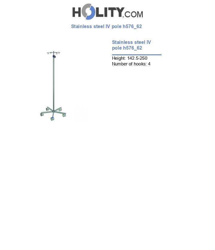 Stainless steel IV pole h576_62