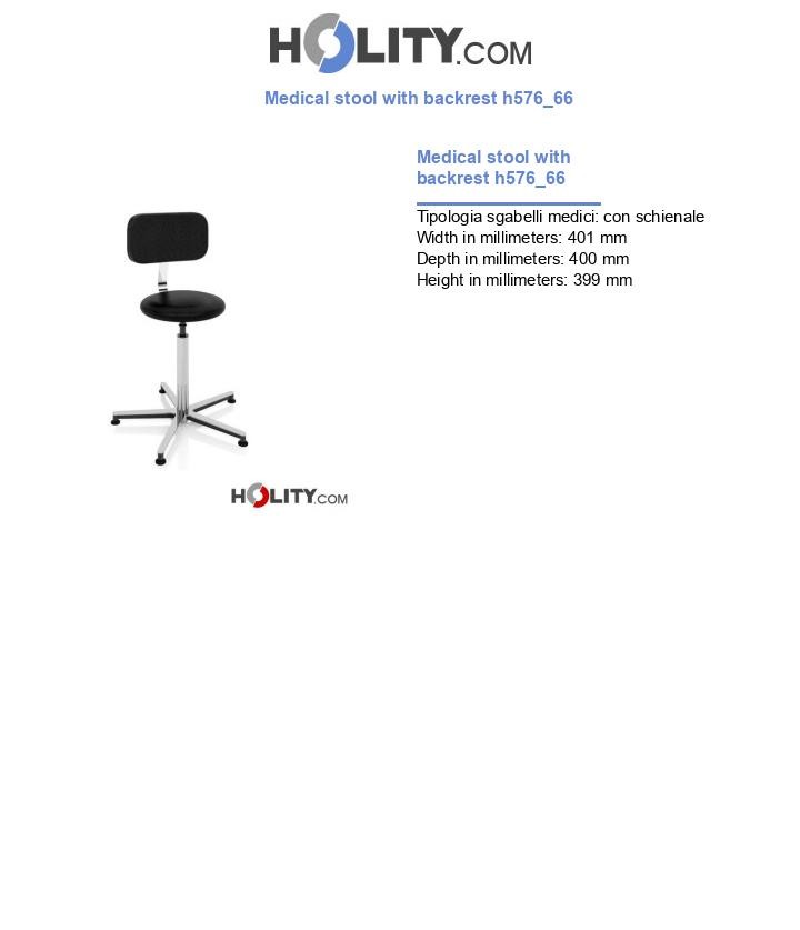 Medical stool with backrest h576_66
