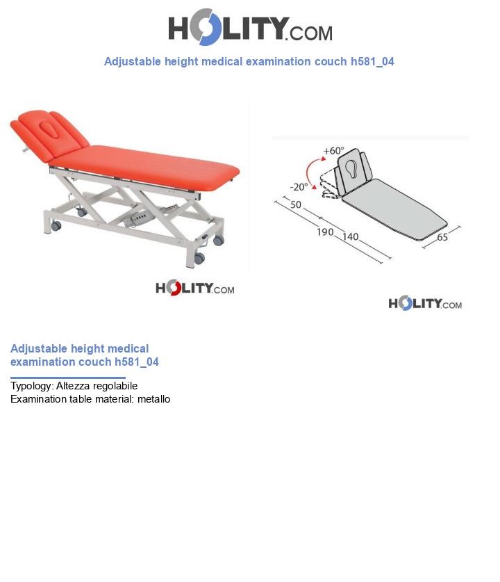 Adjustable height medical examination couch h581_04