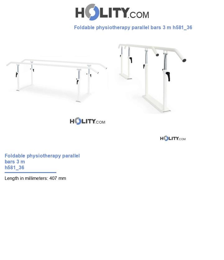 Foldable physiotherapy parallel bars 3 m h581_36