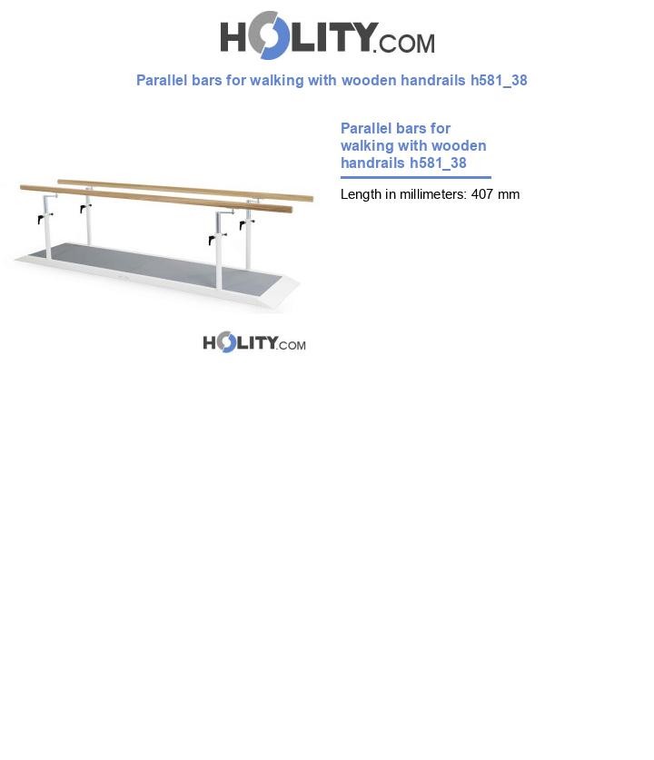 Parallel bars for walking with wooden handrails h581_38