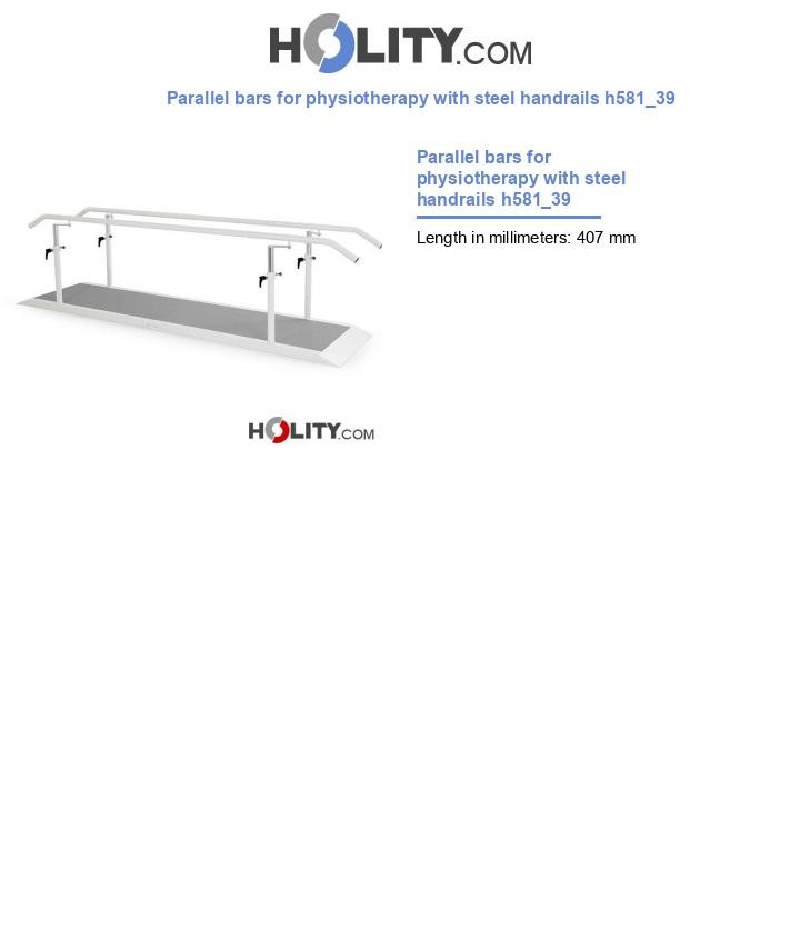 Parallel bars for physiotherapy with steel handrails h581_39