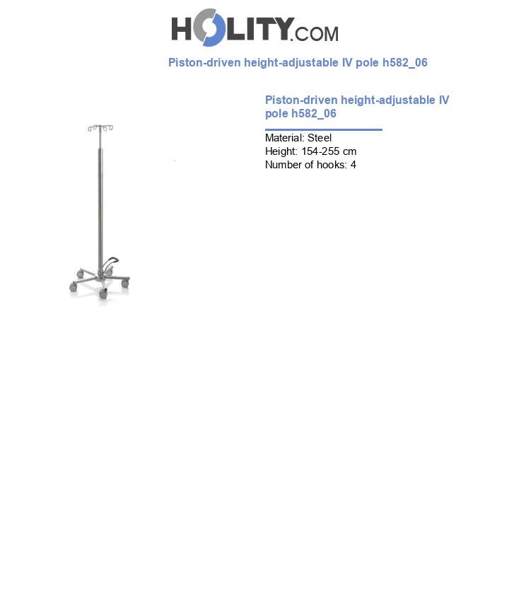 Piston-driven height-adjustable IV pole h582_06