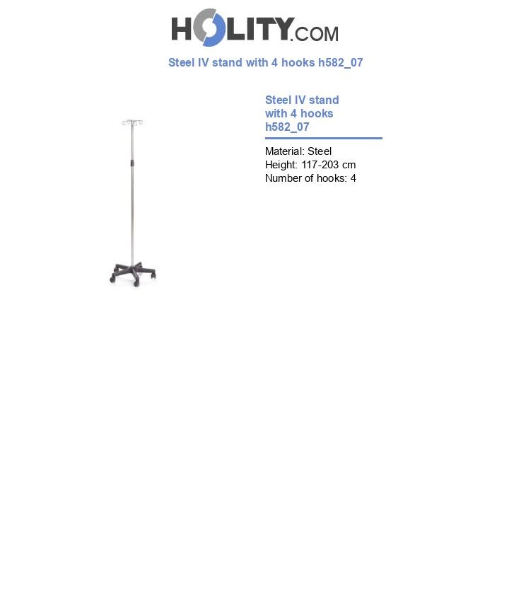 Steel IV stand with 4 hooks h582_07