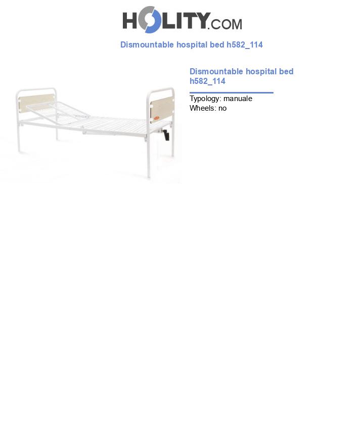 Dismountable hospital bed h582_114