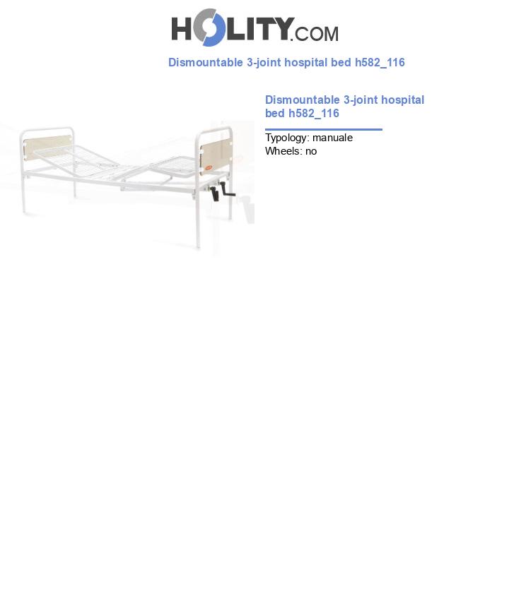 Dismountable 3-joint hospital bed h582_116