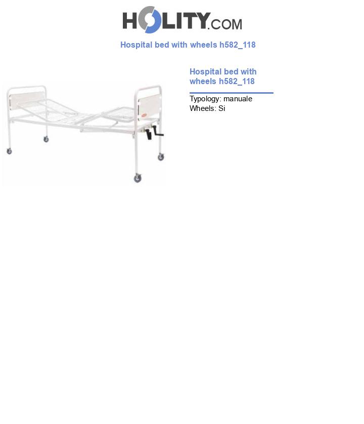 Hospital bed with wheels h582_118