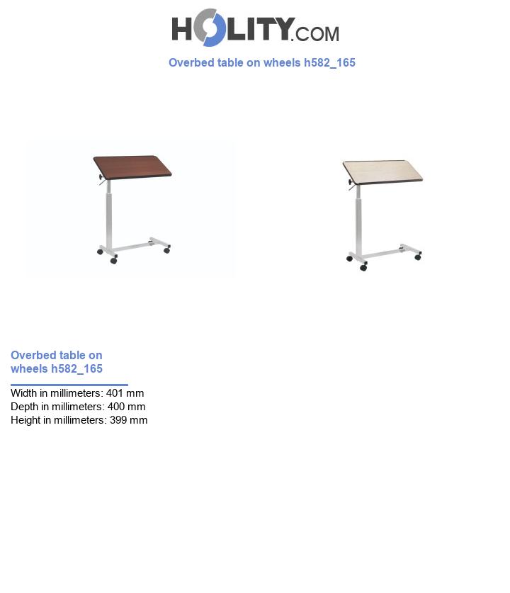Overbed table on wheels h582_165