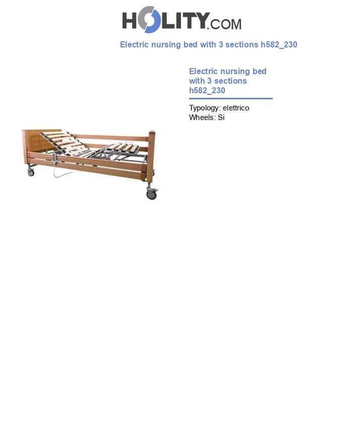 Electric nursing bed with 3 sections h582_230
