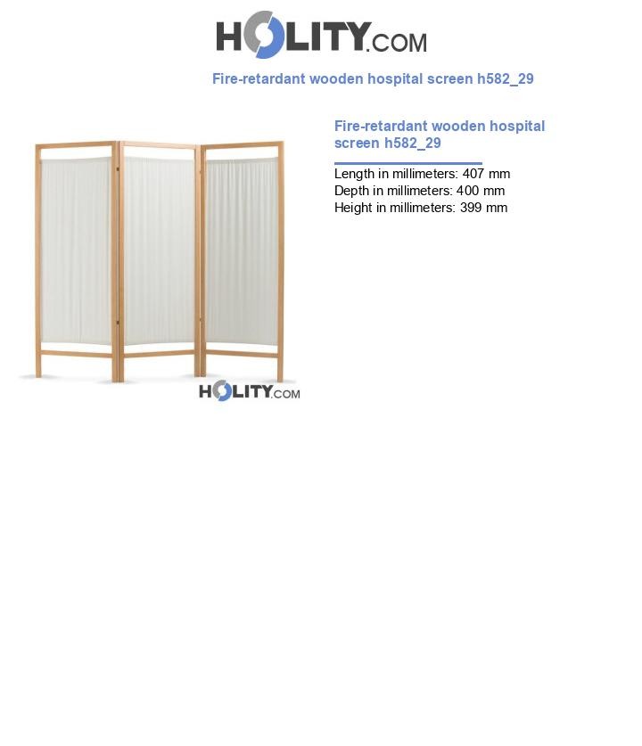 Fire-retardant wooden hospital screen h582_29