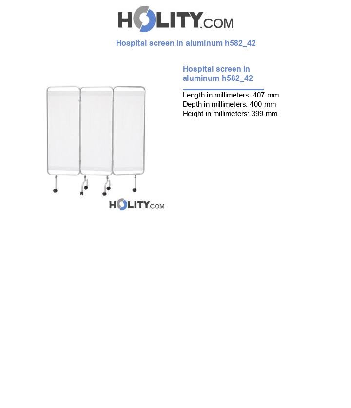 Hospital screen in aluminum h582_42