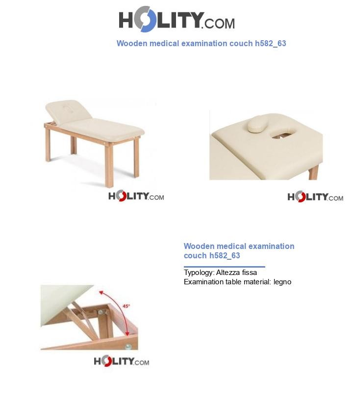 Wooden medical examination couch h582_63