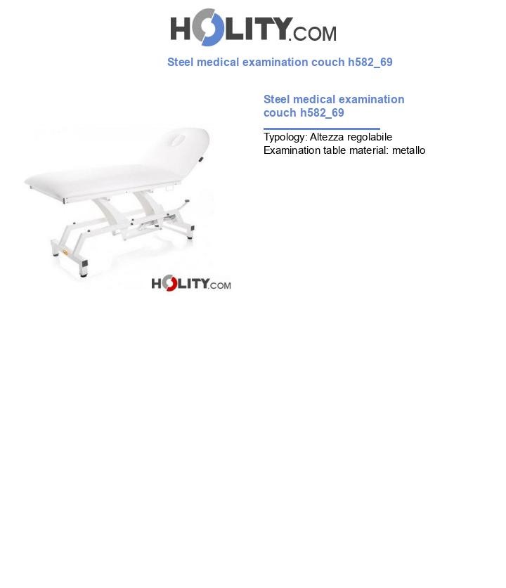 Steel medical examination couch h582_69