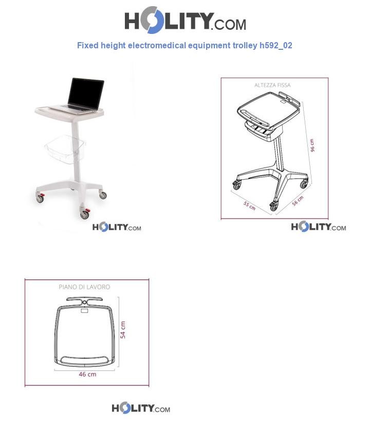Fixed height electromedical equipment trolley h592_02