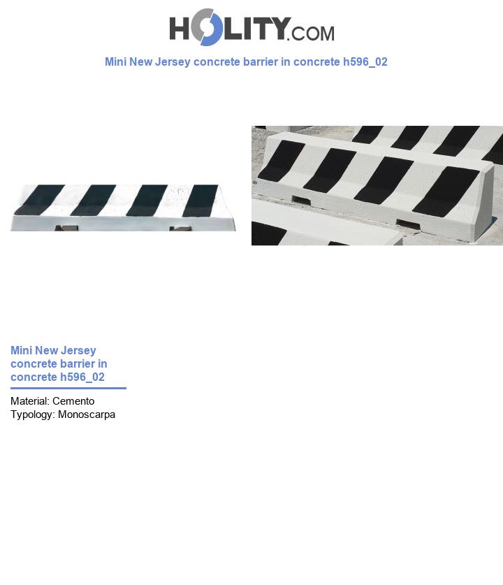 Mini New Jersey concrete barrier in concrete h596_02