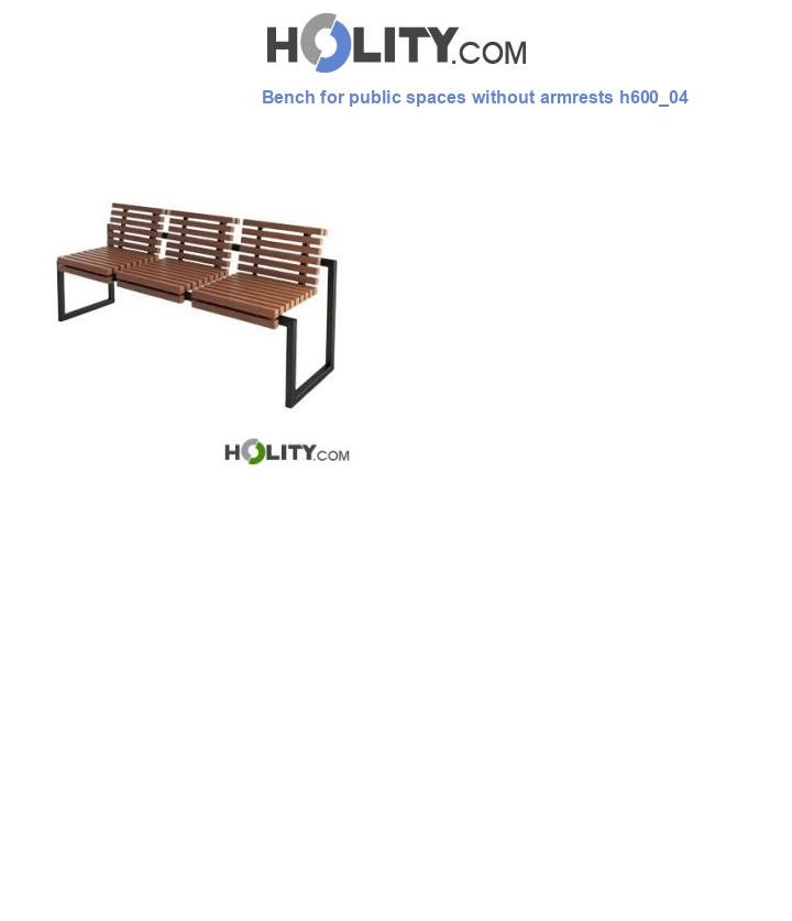 Bench for public spaces without armrests h600_04