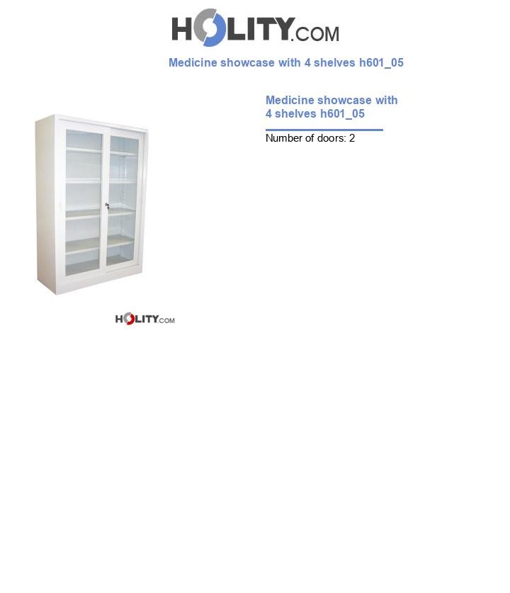 Medicine showcase with 4 shelves h601_05