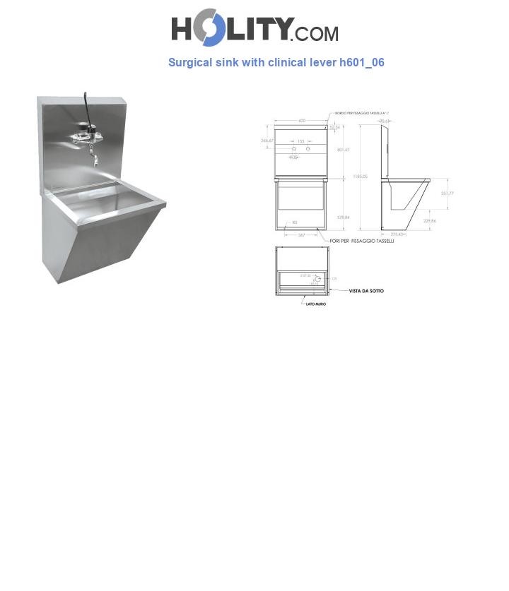 Surgical sink with clinical lever h601_06