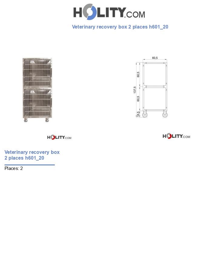 Veterinary recovery box 2 places h601_20