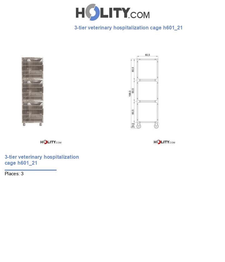 3-tier veterinary hospitalization cage h601_21